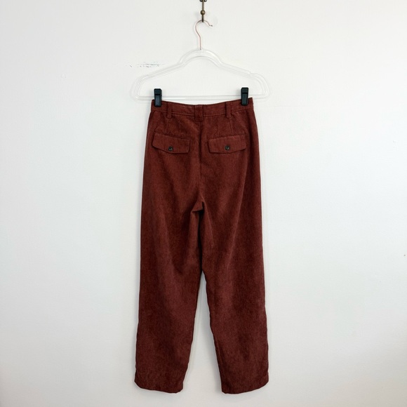 Madewell Corduroy High Rise Tapered Pants Dusty Redwood Pleated Vintage Size 0 - Picture 4 of 7